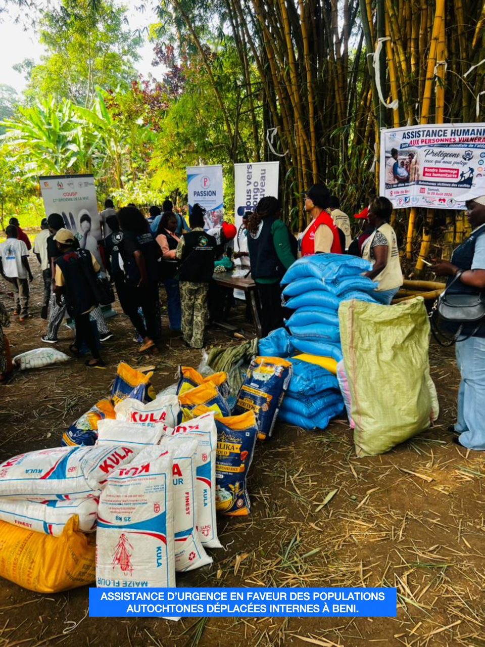 Beni : TCN-ASBL et des organisations féminines apportent une assistance humanitaire d’urgence aux familles déplacées